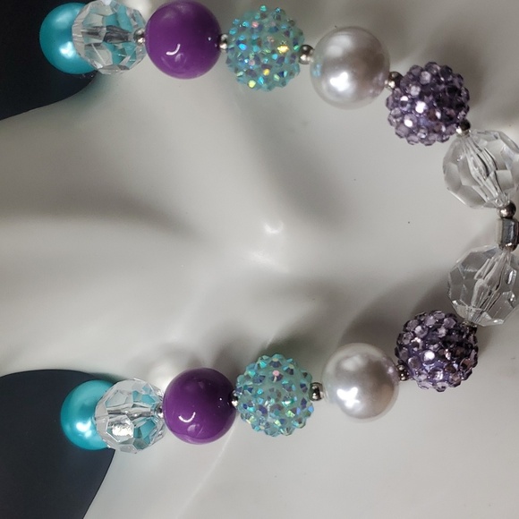 N3436 mermaid bliss colorful and dreamy bubble beaded necklace chunky - Picture 2 of 3